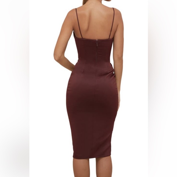 House of CB Anja satin corset midi dress size small. EUC - Picture 3 of 7